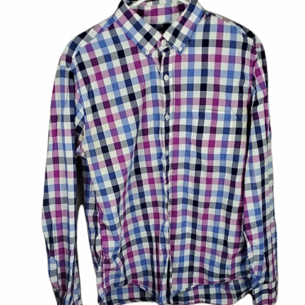 J.Crew Purple & Blue Checked Slim Fit Dress Shirt